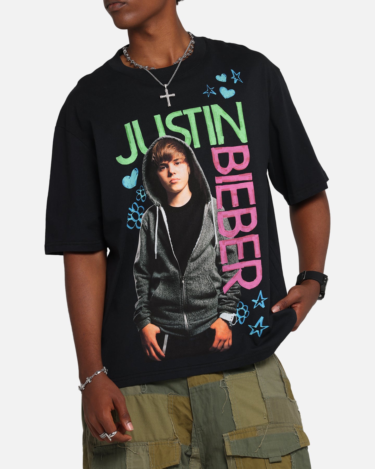 Justin Bieber Bieber T-Shirt Black、mySite、zt4zffjzw