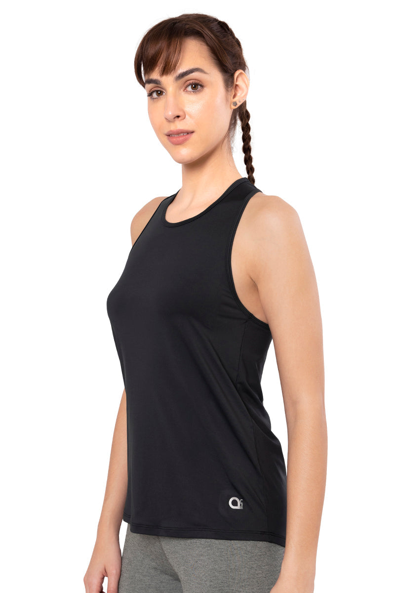  Flaunt Racerback Round Neck Tank Top - Jet Black、mySite、justintrudeaud