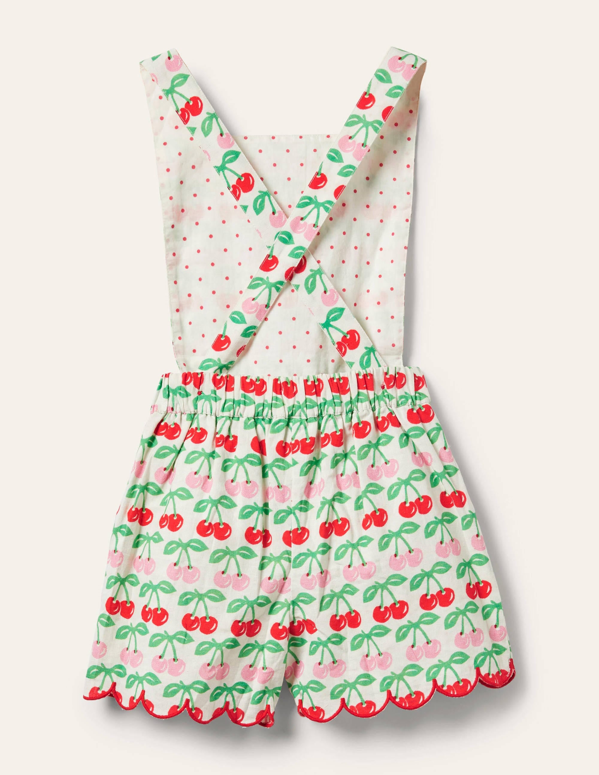  Tie-waist Scallop Playsuit-Molly Mahon Cherry、mySite、ashleygrahame