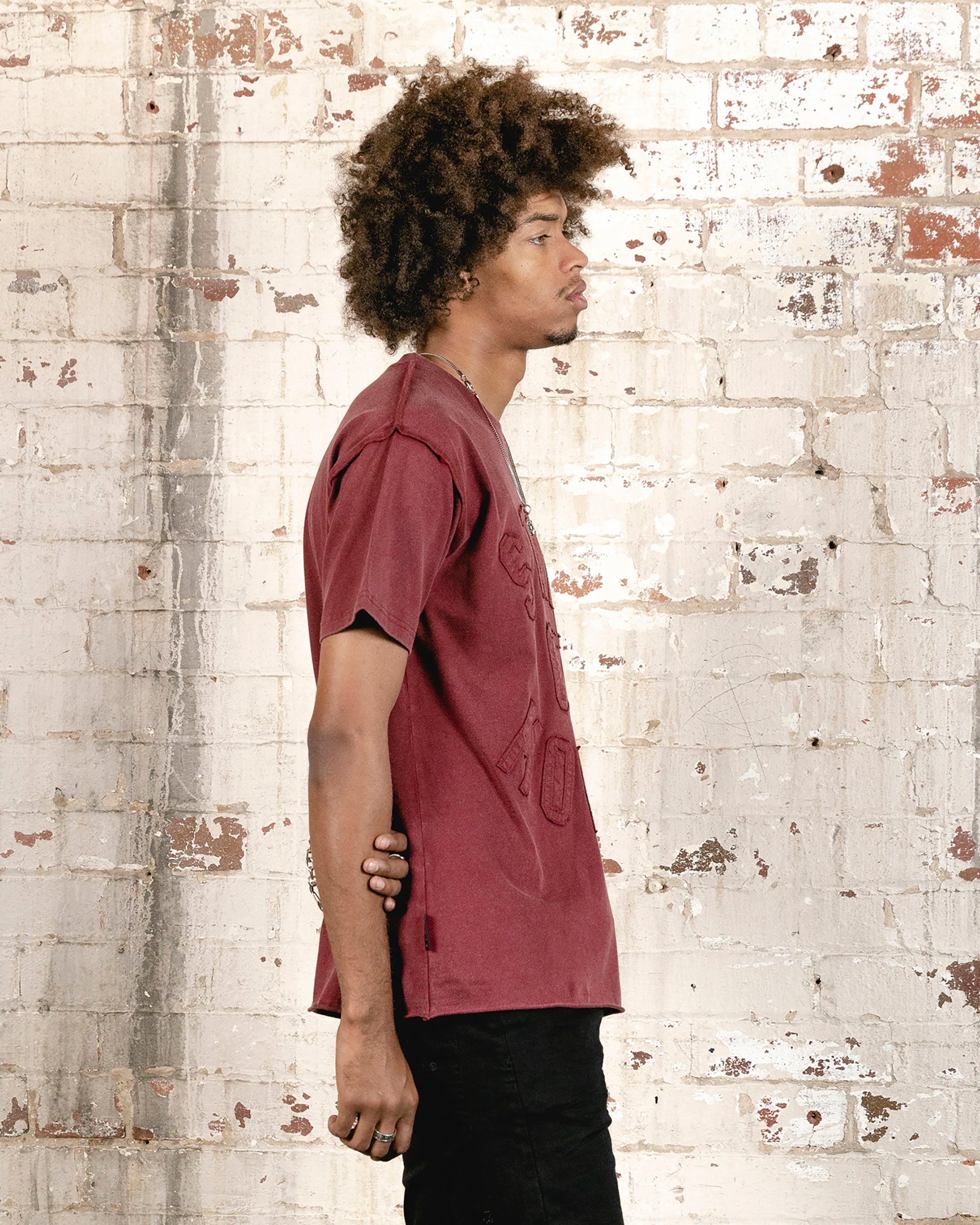 Saint Morta State Of Morta Appliqué T-Shirt Vintage Lava、mySite、zt4zffjzw