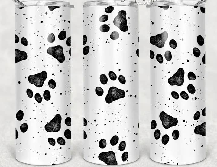 Paw Print Skinny Tumbler For Dog Lovers、mySite、g9winljtr