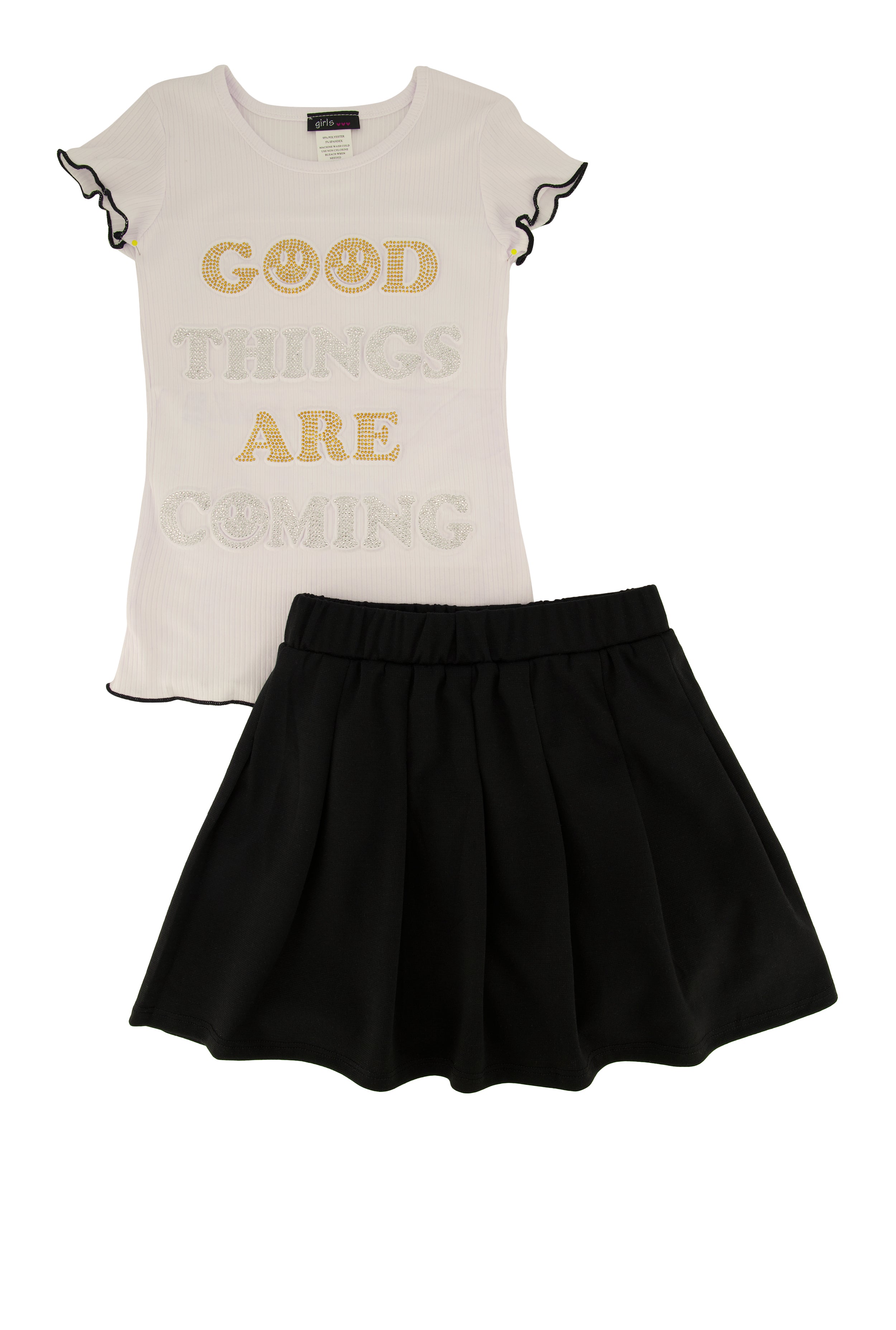 Little Girls Good Things Are Coming Tee and Pleated Skirt、mySite、camillekostekn