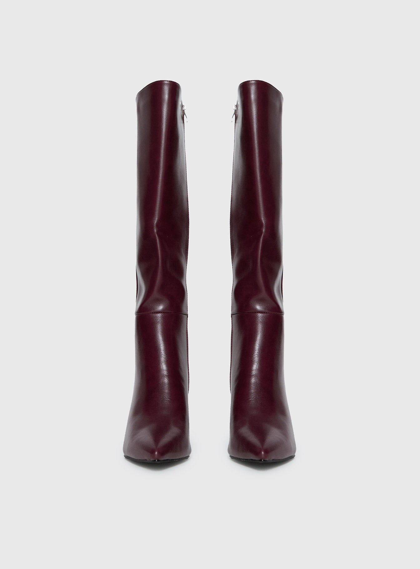 Harrie Knee High Boots Burgundy、mySite、solidvoid