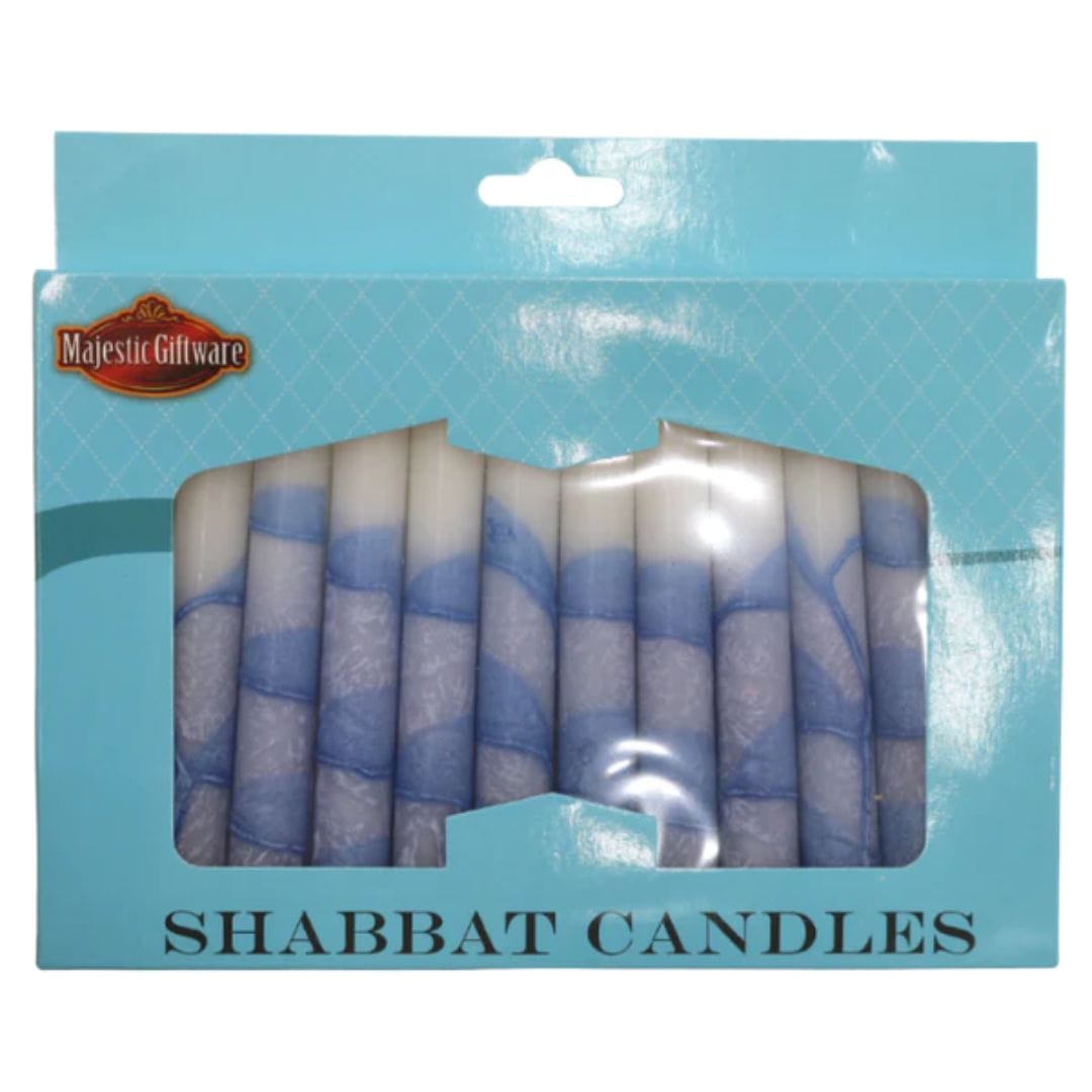 Light Blue and White Shabbat Candles - 12 Pack、mySite、topwebapps