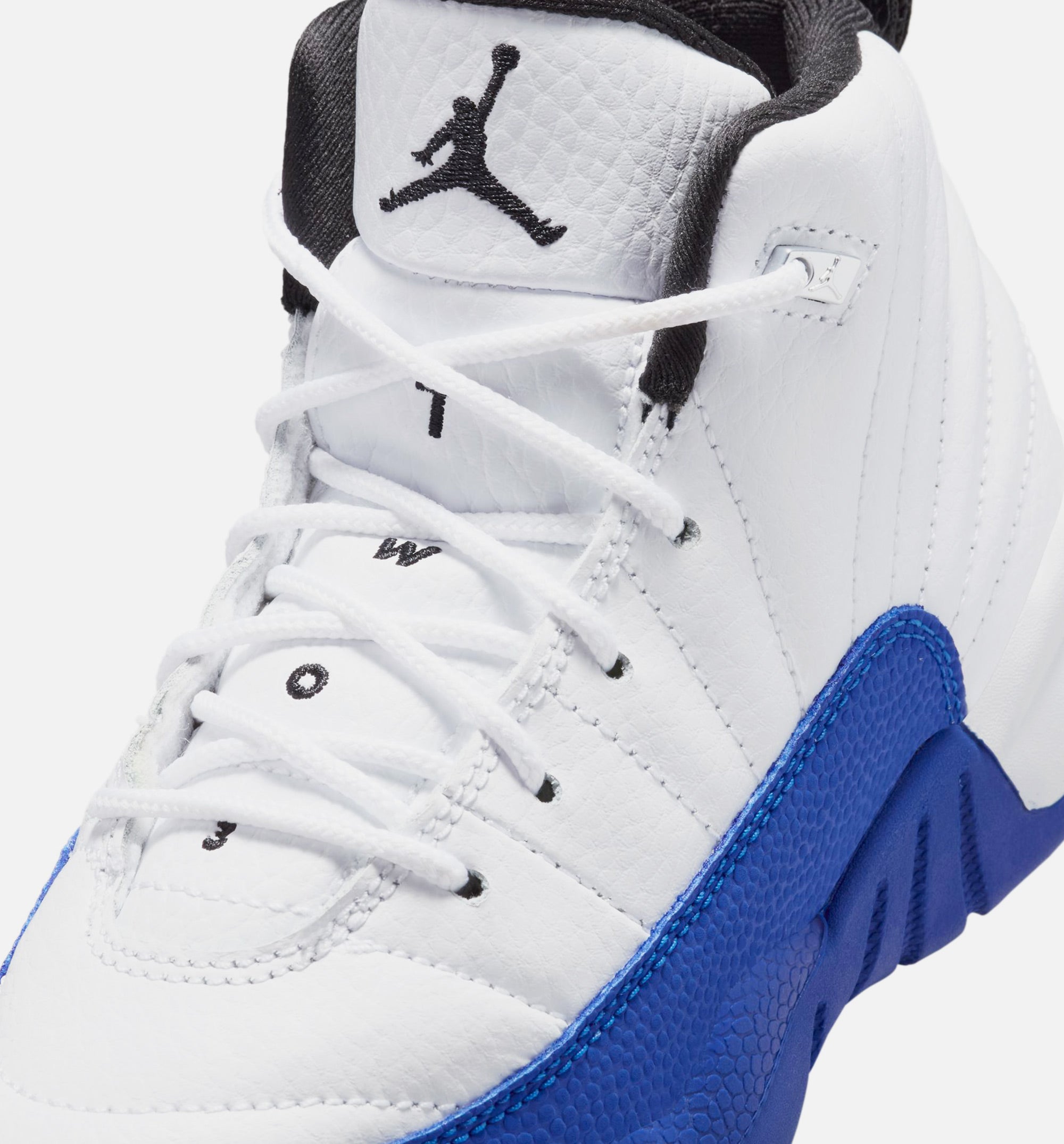 Air Jordan 12 Retro White and Game Royal Preschool Lifestyle Shoe - White/Black/Game Royal、mySite、dreamappss