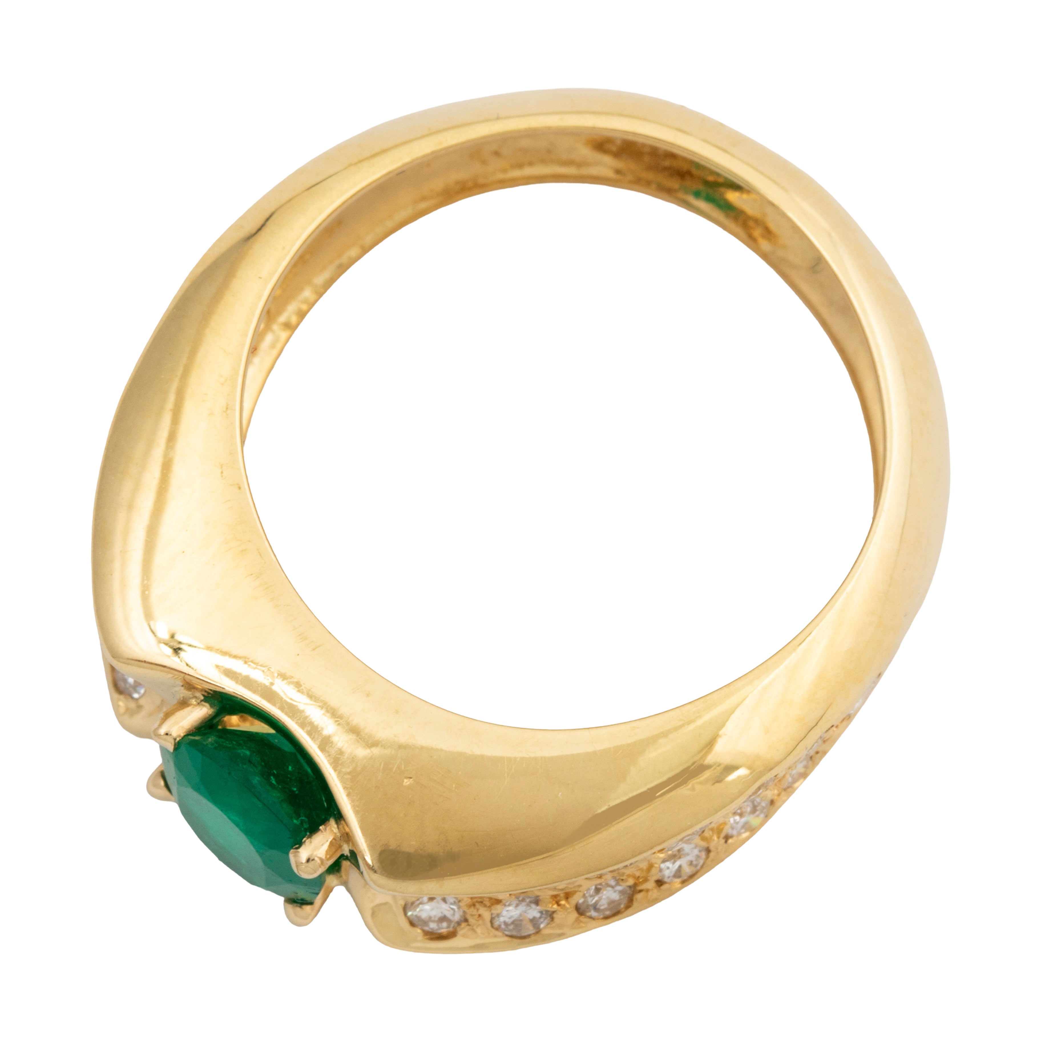 Vintage 14k Gold 1.06ct Zambian Emerald .874cttw Diamond Ring 6.5、mySite、hinf8tx79