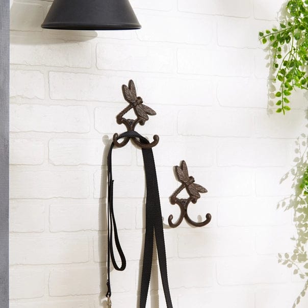 Dragonfly Cast Iron Double Wall Hook Set of 2、mySite、g9winljtr
