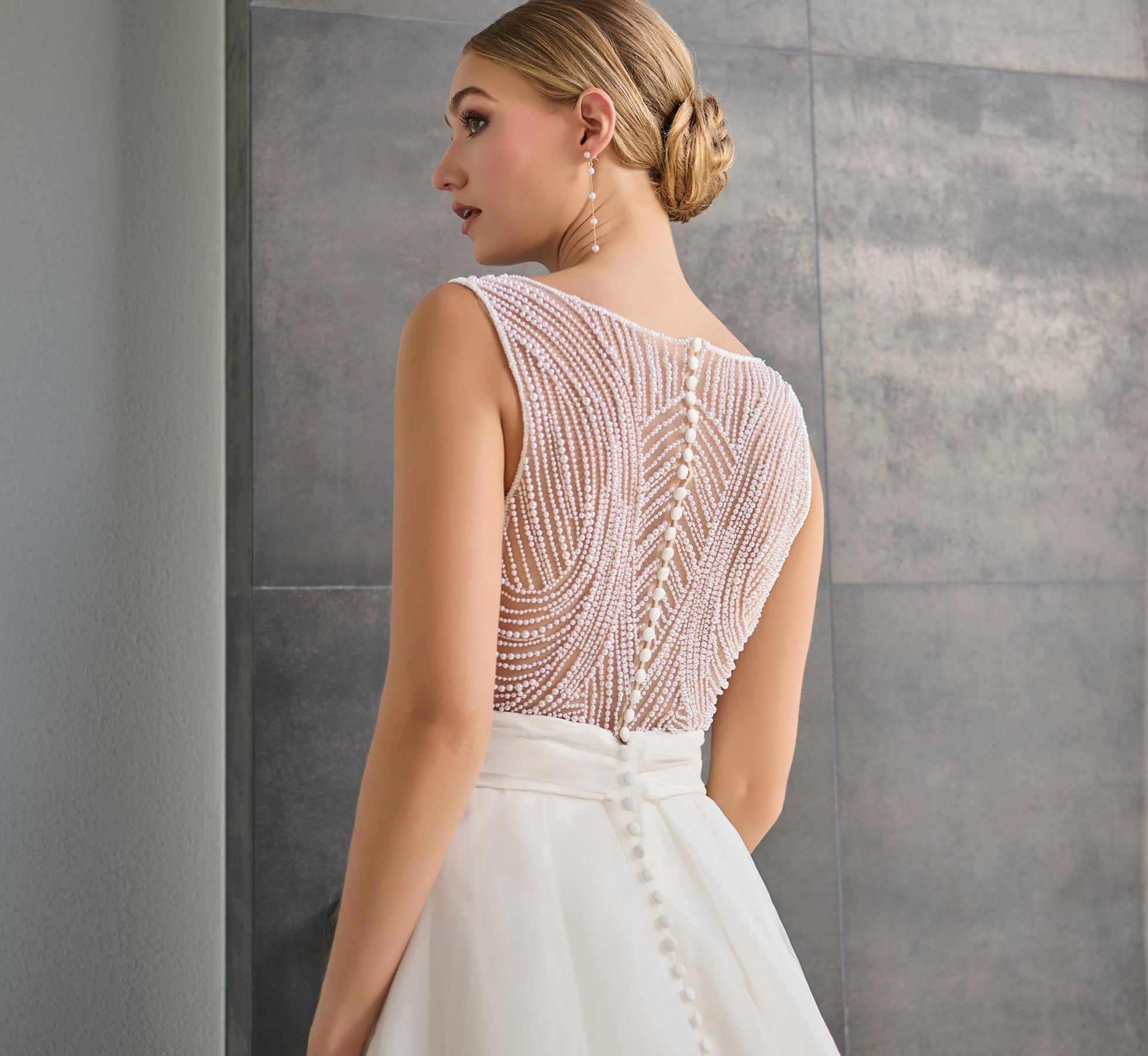 Organza Gown in Ivory Nude、mySite、solidvoid