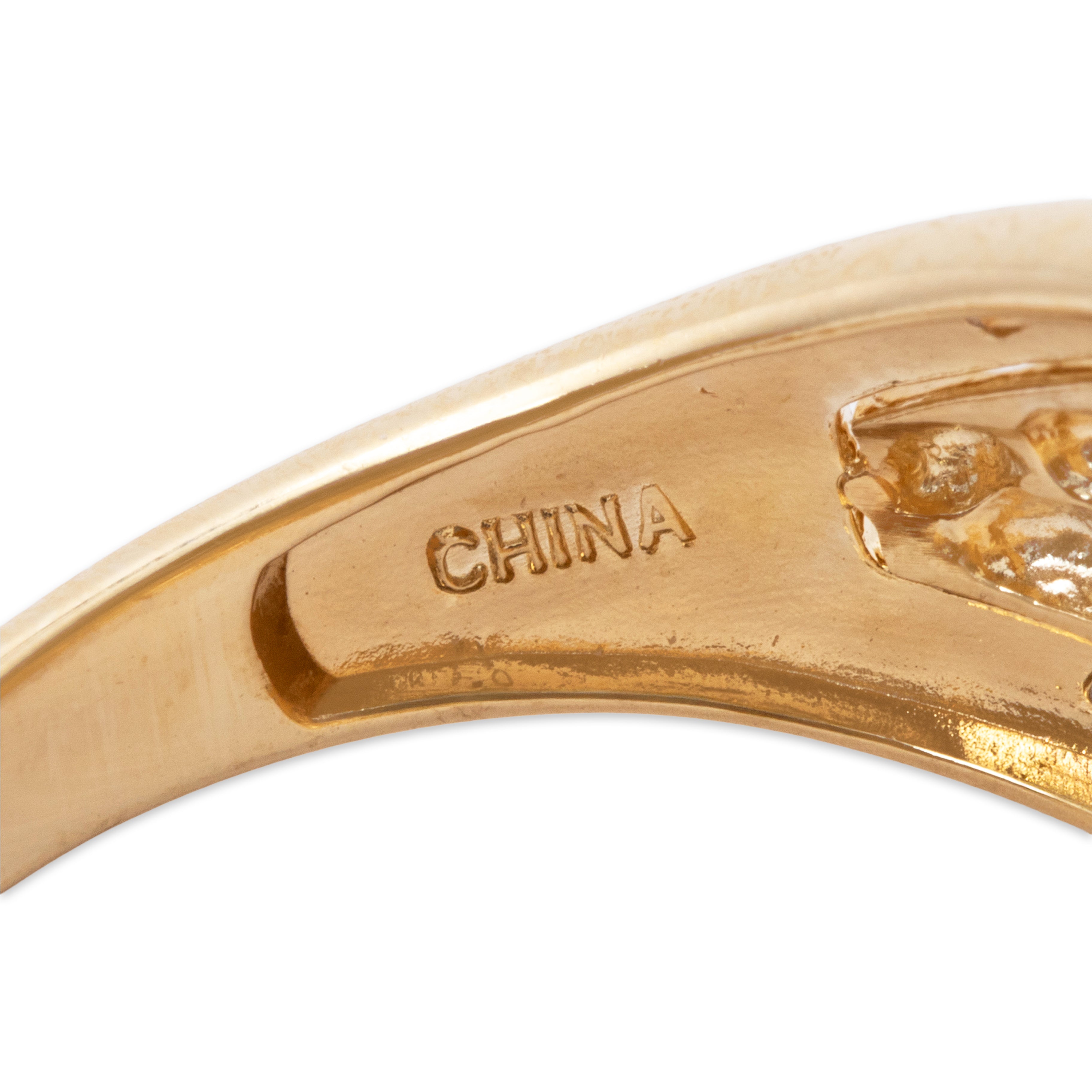 Vintage Chinese 14k Yellow Gold Diamond Woven Fishtail Bombe Ring 8.25、mySite、hinf8tx79