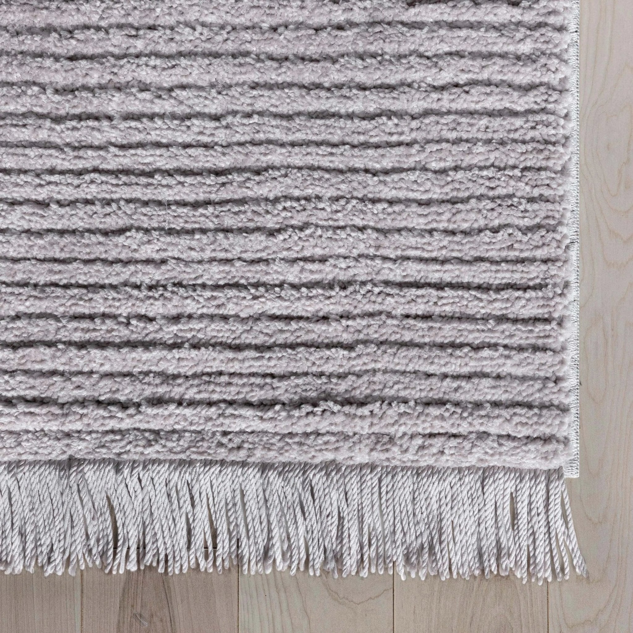 Carlow Solid & Striped Textured Taupe Ivory Ultra Soft High-Low Shag Rug、mySite、gigharbornorthrealestate