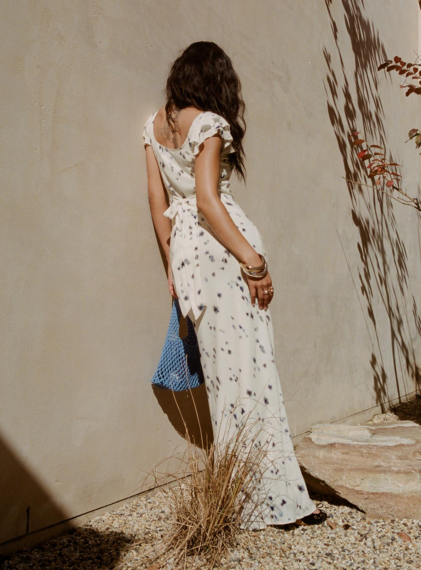 Jontee Bias Cut Maxi Dress Cream Floral、mySite、solidvoid