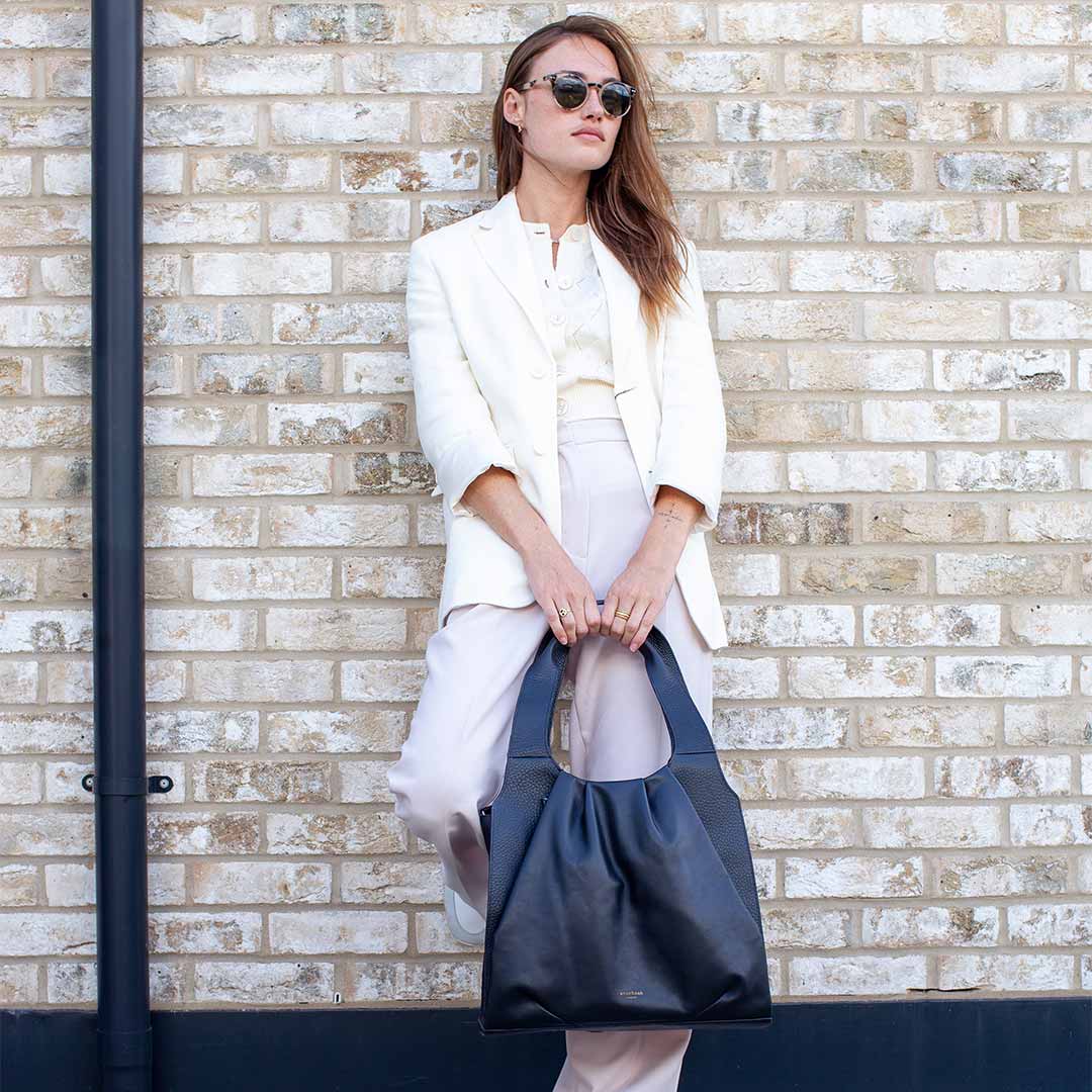  Storksak Kaia Leather Tote Bag - Black、mySite、merchandisen