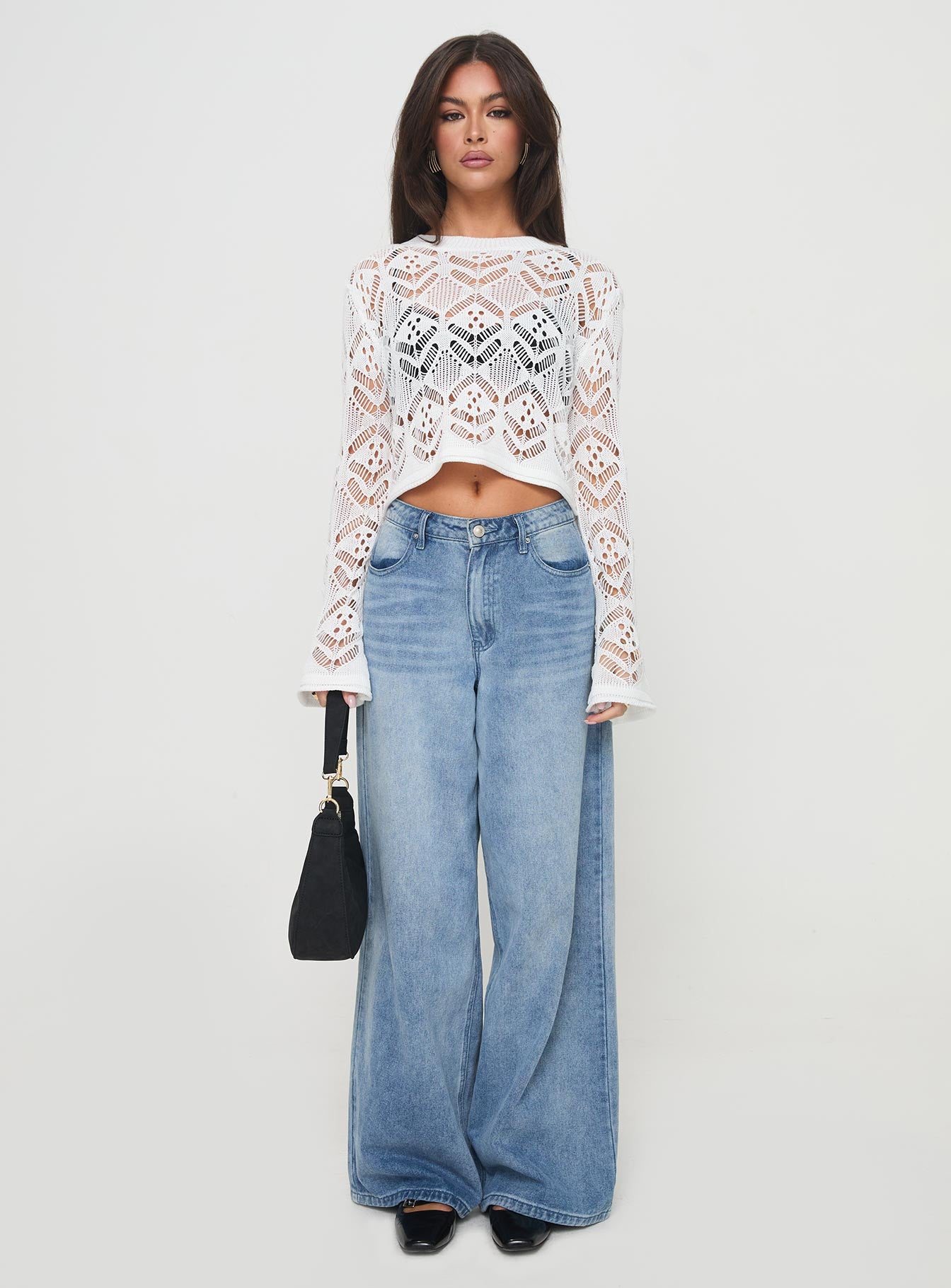 Aileen Crochet Sweater White、mySite、solidvoid