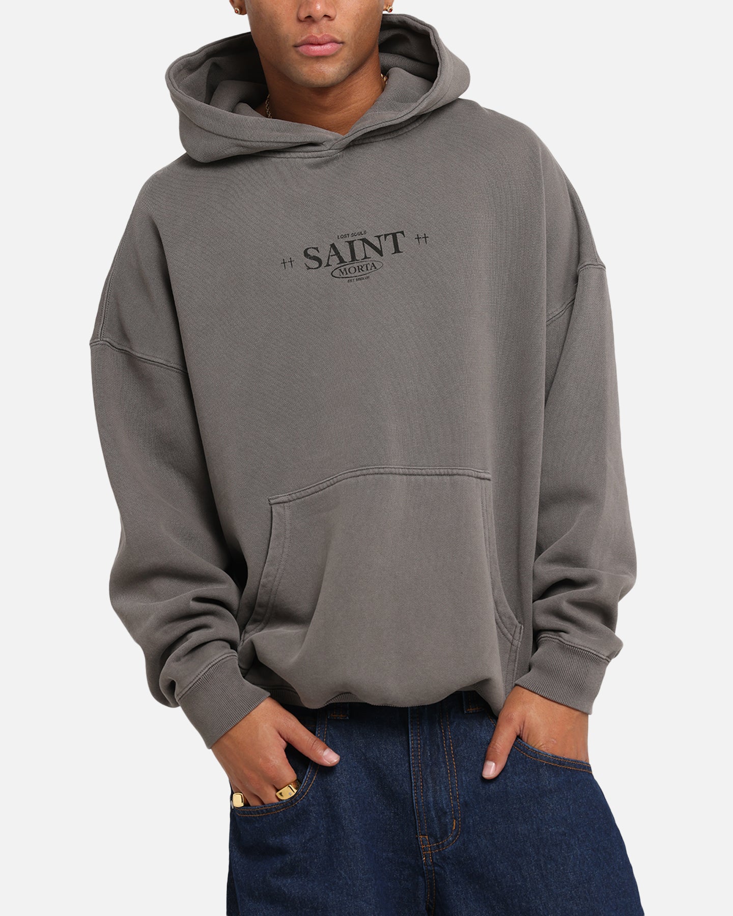 Saint Morta Lost Souls Boxy Hoodie Washed Charcoal、mySite、zt4zffjzw