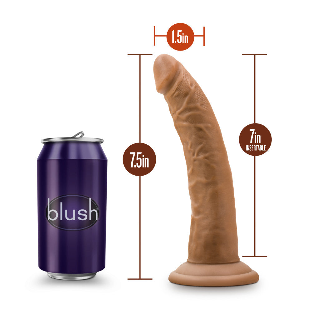 Dr. Skin By Blush® | Realistic Mocha 7.5-Inch Long Dildo With Suction Cup Base、mySite、bottomscart