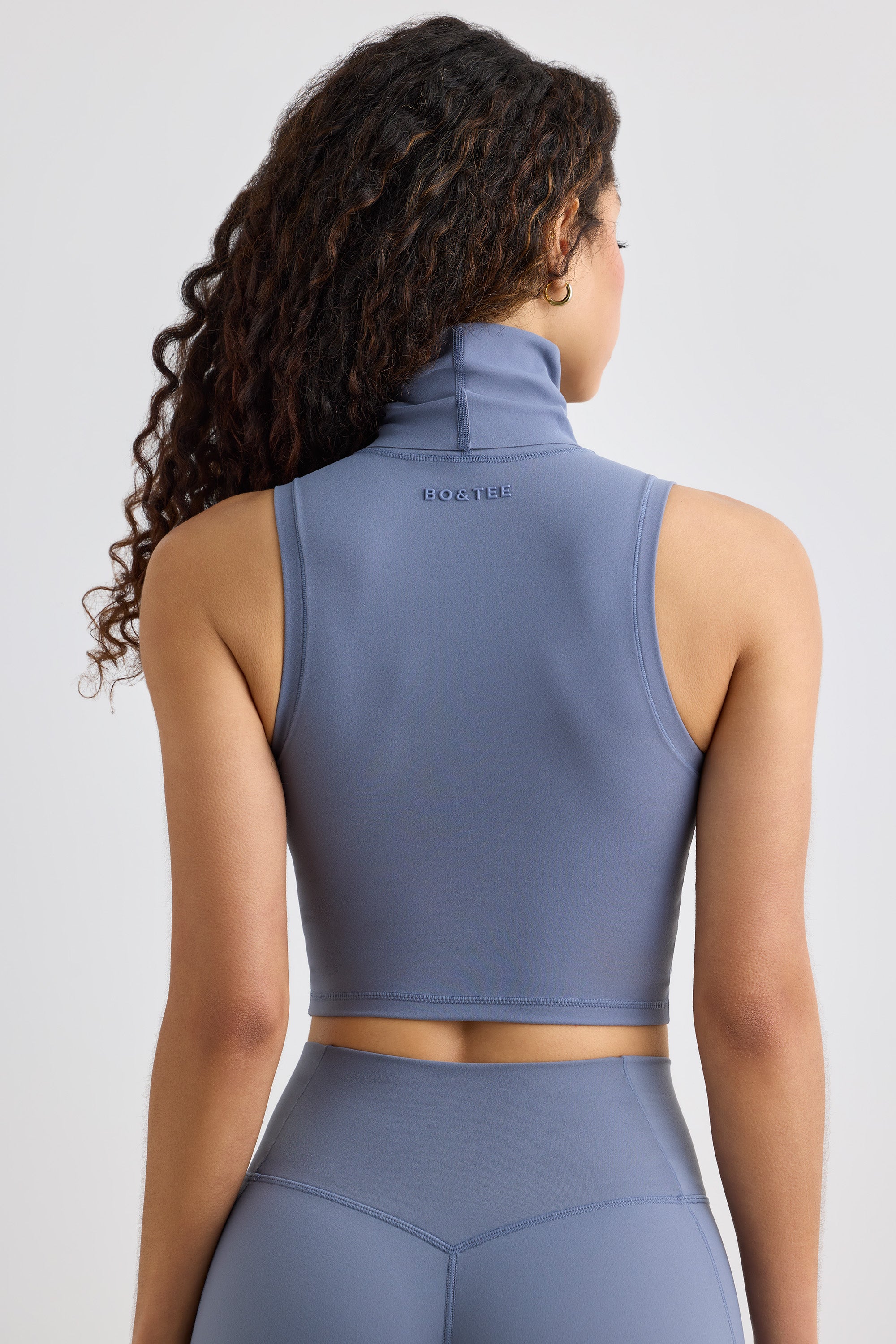 Soft Active Turtleneck Tank Top in Slate Grey、mySite、solidvoid