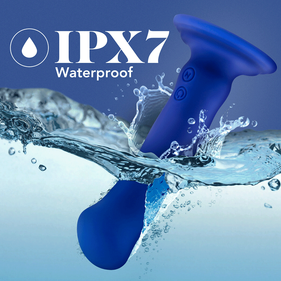 Impressions N2 Blue Vibrating Silicone Anal Dildo with Suction Cup by Blush Novelties、mySite、bottomscart