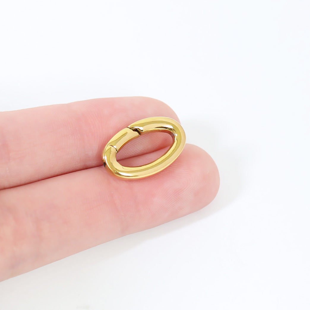 18K Gold PVD Stainless Steel Oval Carabiner / ENC0033、mySite、dreamappss