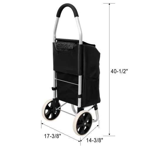 Shopping Stair Trolley with Wheels,Trolley Black Foldable Shopping Cart,Removable Shopping Oxford Waterproof Bag,Stainless Steel Triangular Wheels, Black、、eastwooduniform