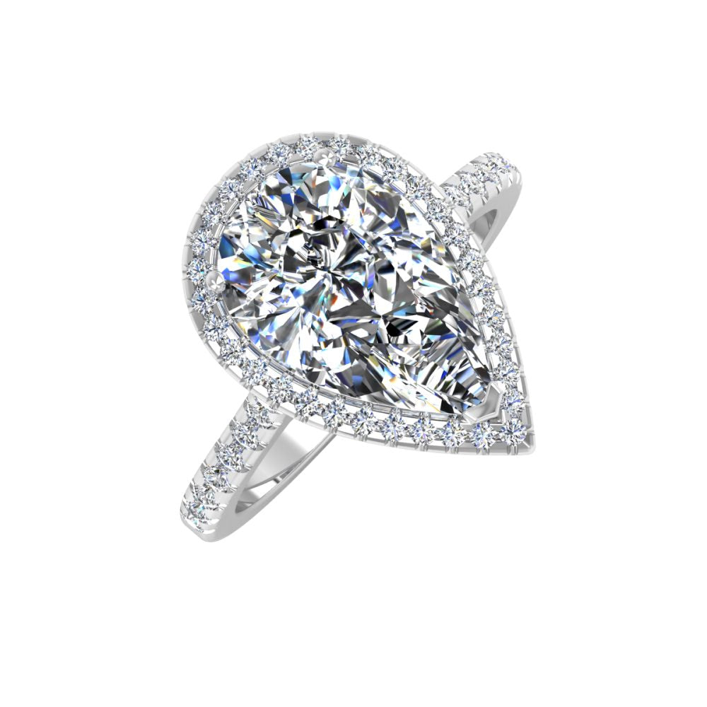 Pear Cut Moissanite Petite Halo Engagement Ring、mySite、hinf8tx79