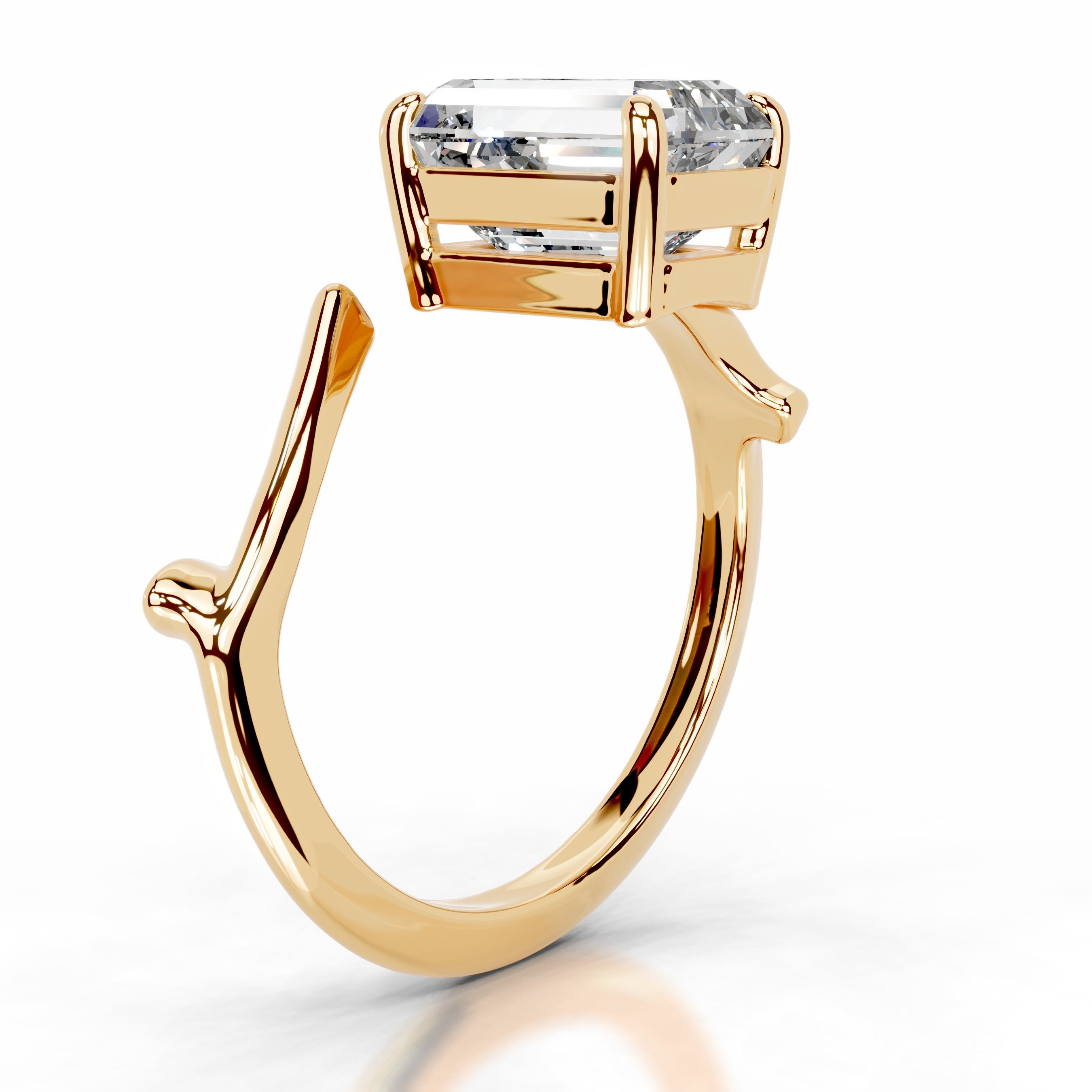 Branching Elegance Lab Grown Diamond Ring - 18K Yellow Gold、mySite、hinf8tx79