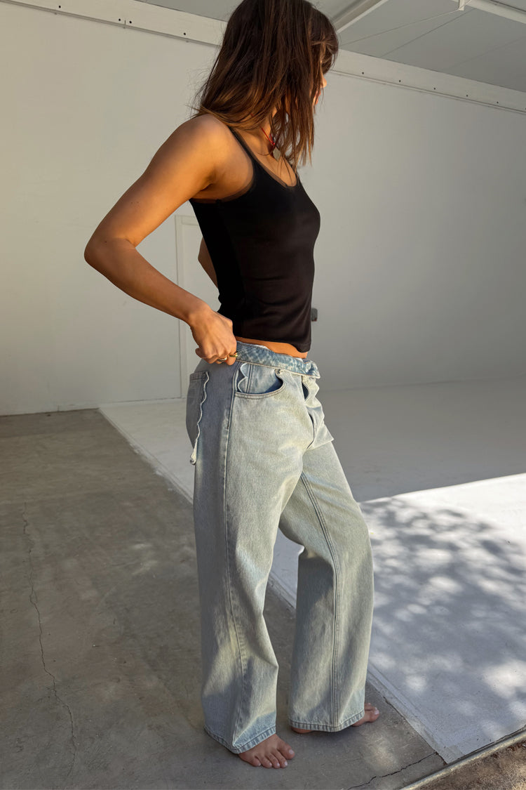 Blue Scallop Detail Jeans Petite、mySite、solidvoid