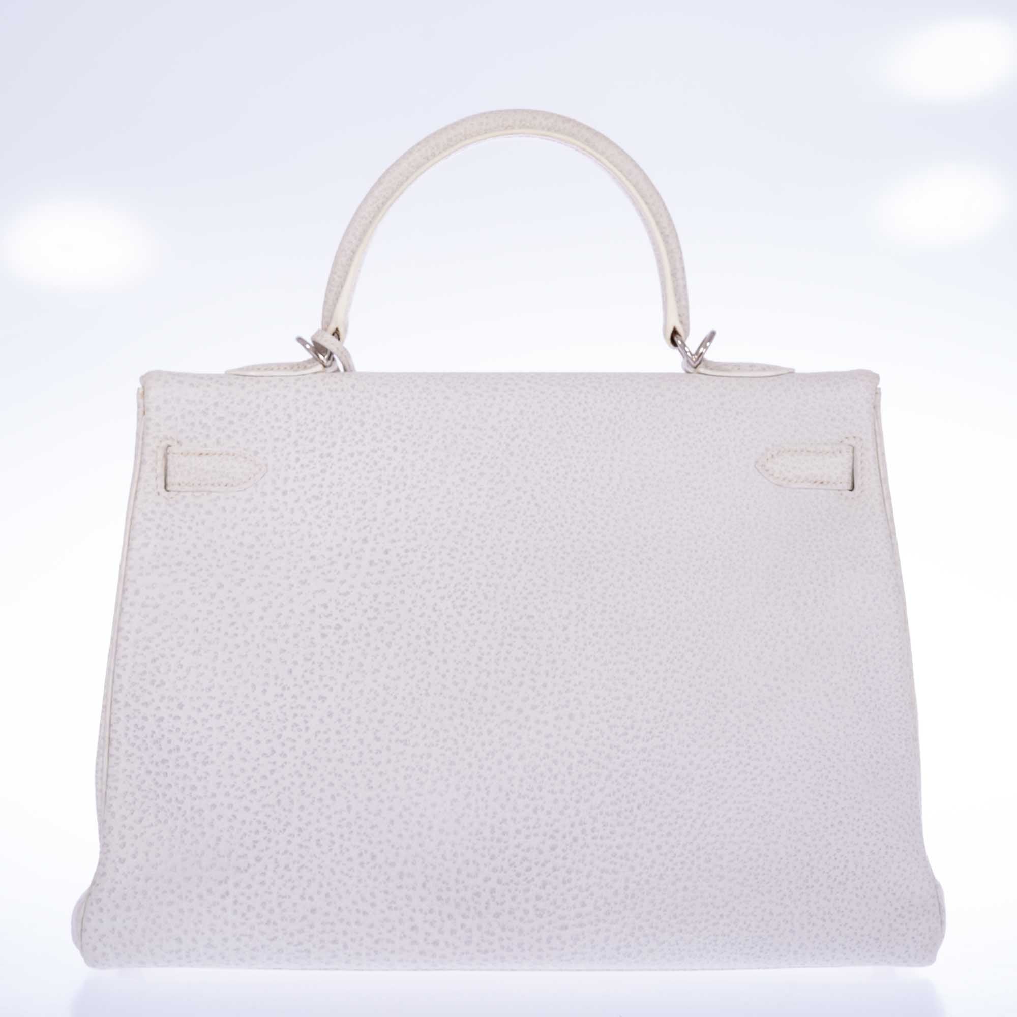 Hermès Kelly 35 Retourne White Dalmatian Buffalo Skipper Palladium Hardware、mySite、garminoutage.com