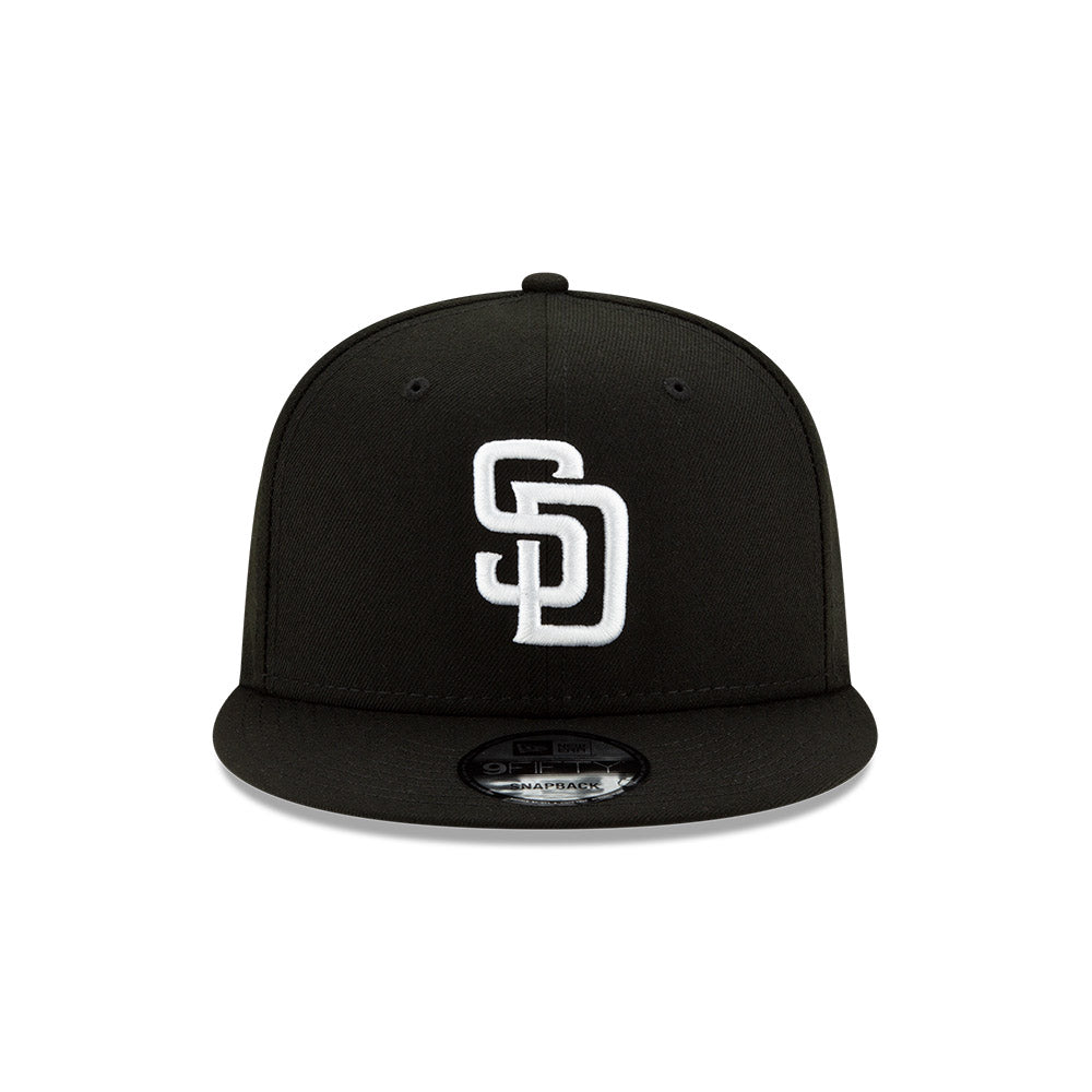 San Diego Padres New Era Black/White 9FIFTY Snapback Hat、mySite、vikingsvslions