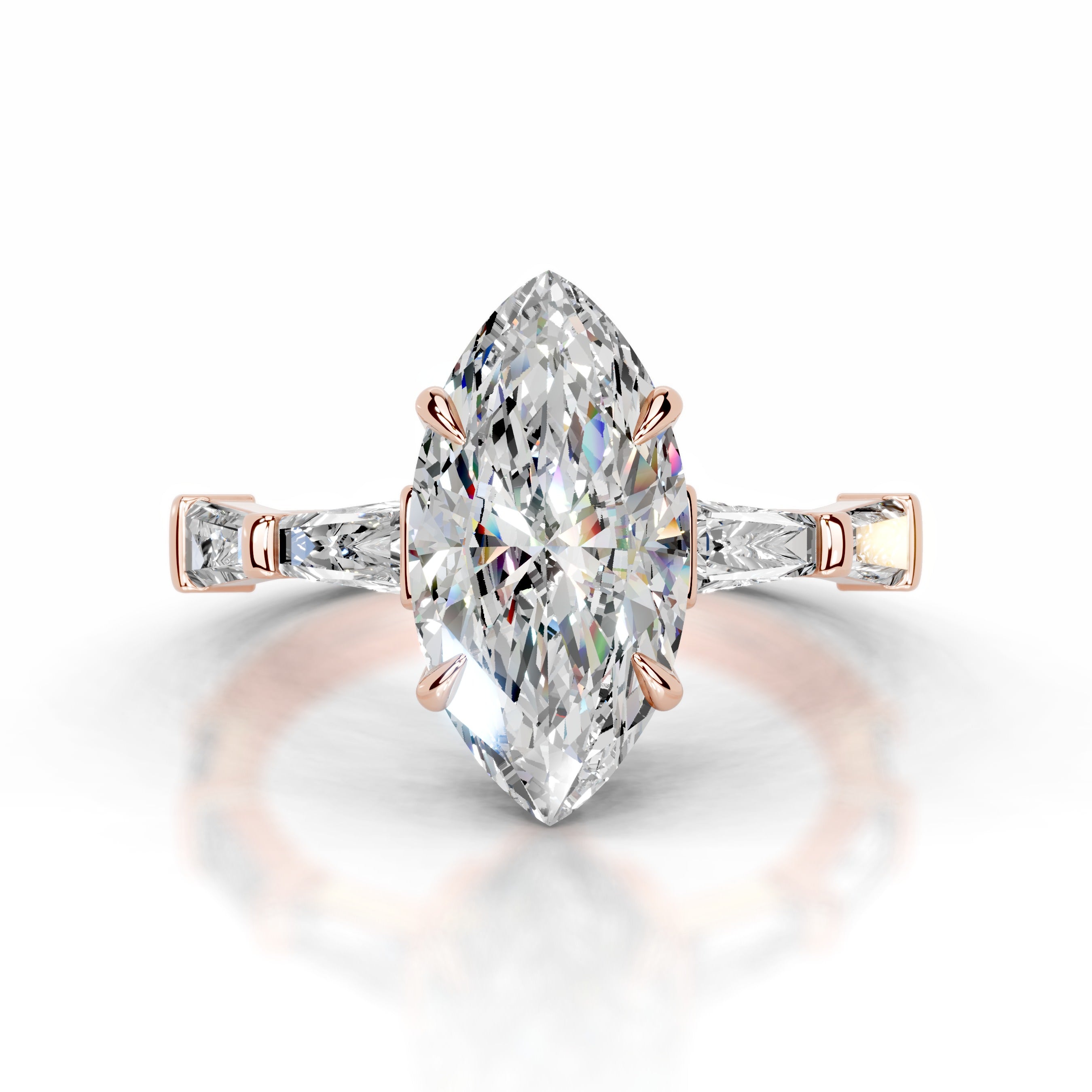 Nidia Moissanite & Diamond Ring - 14K Rose Gold、mySite、hinf8tx79