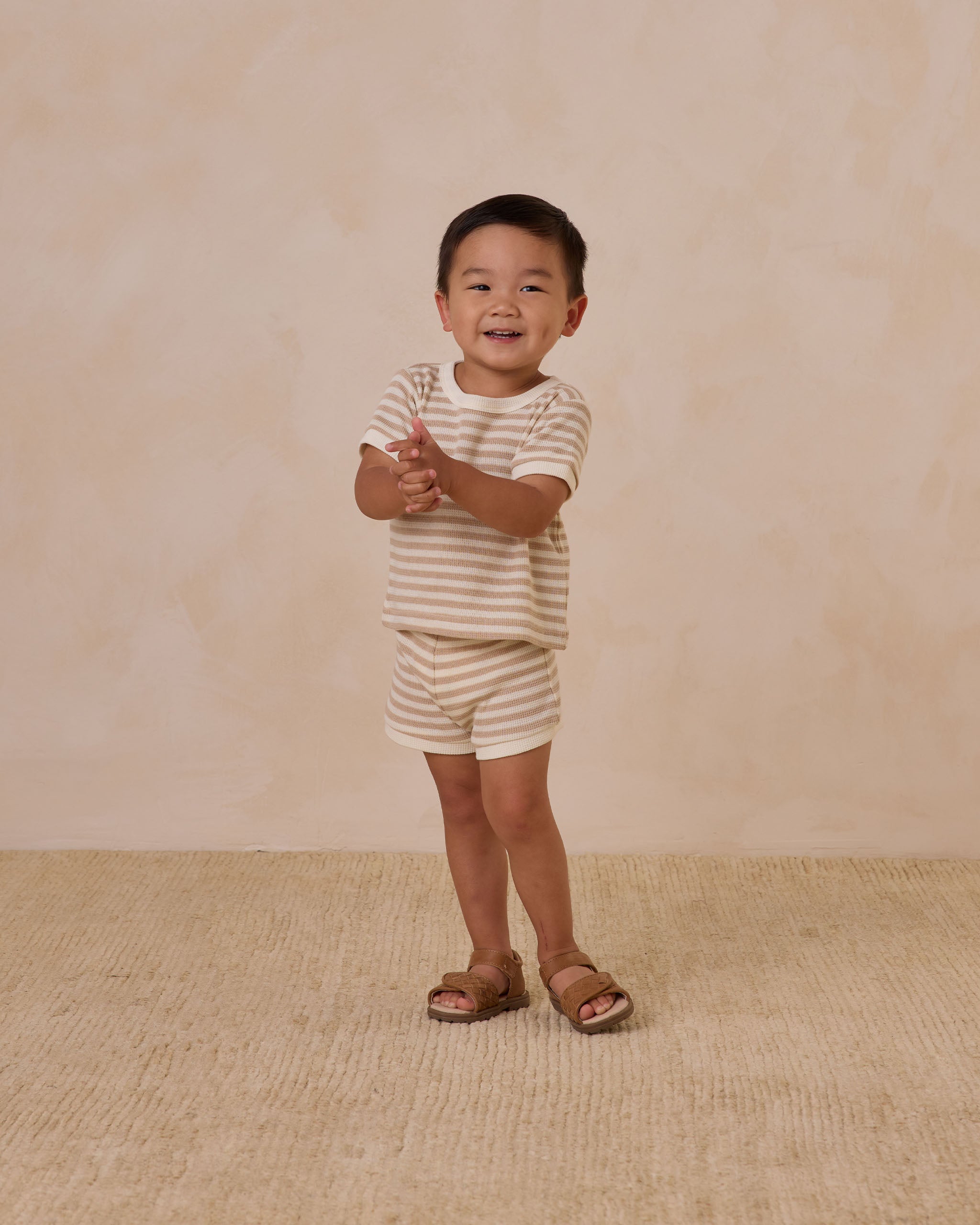  Waffle Shortie Set || Oat Stripe、mySite、layawaytickets