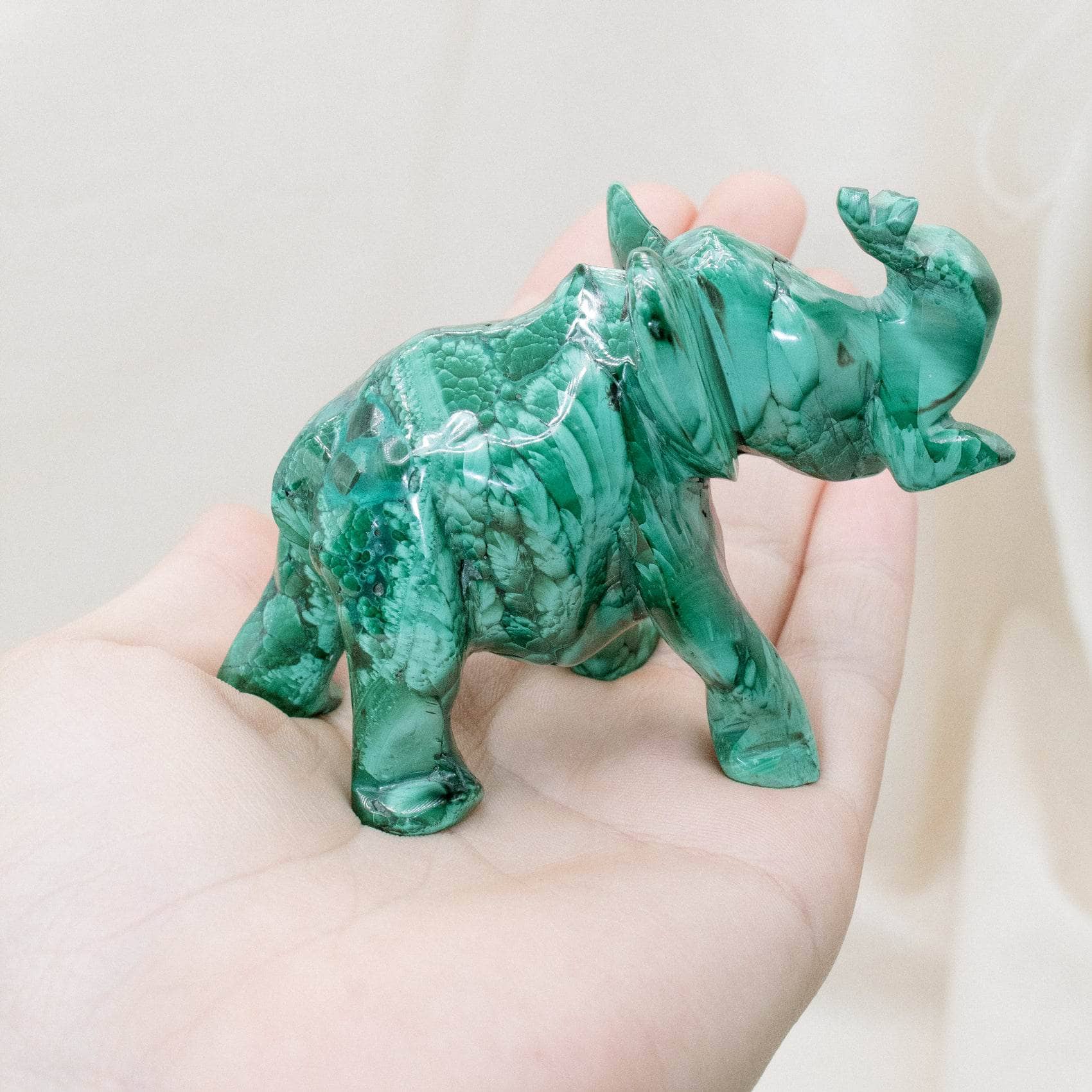 Genuine Malachite Elephants - Hand Carved - 1 of a Kind、mySite、hinf8tx79