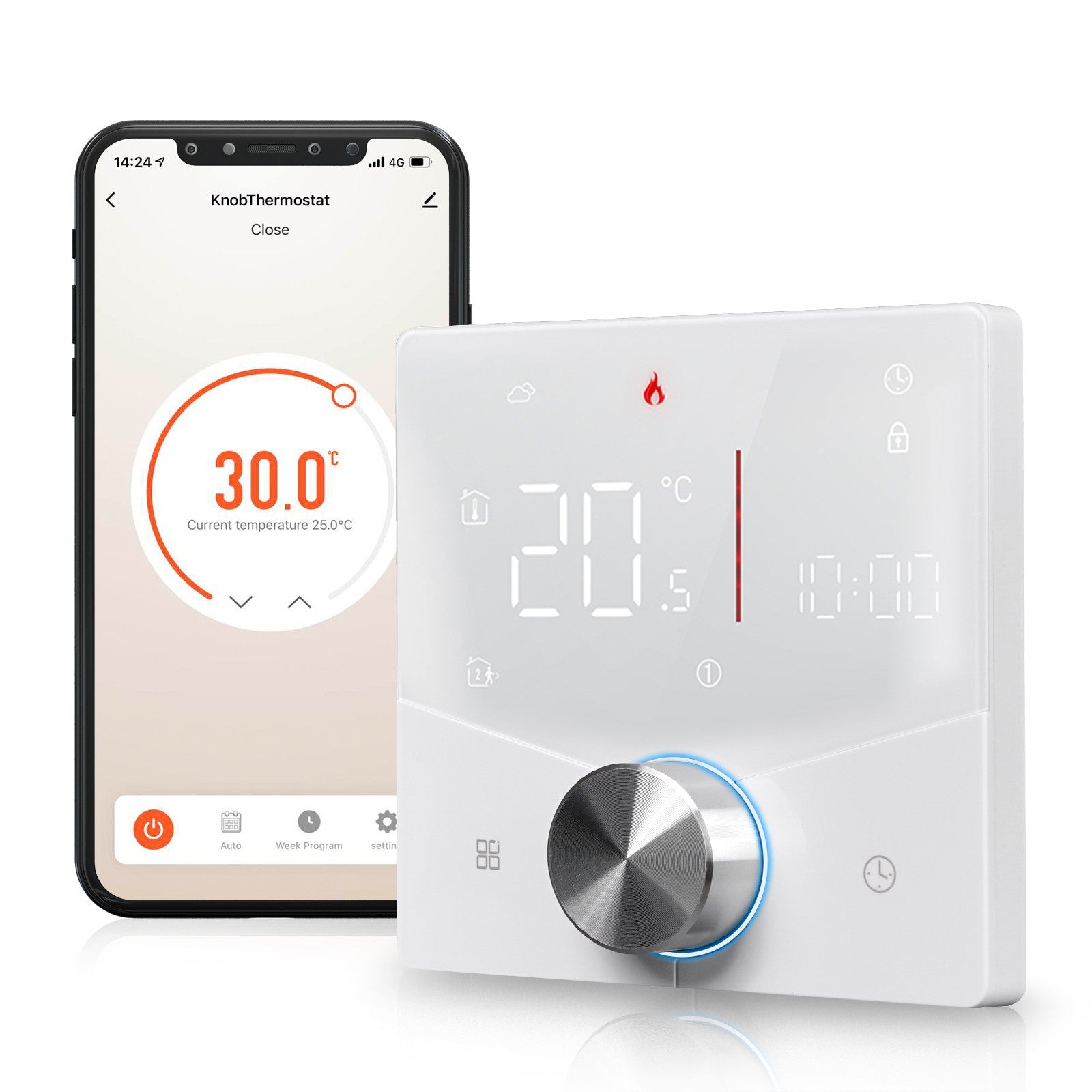 WiFi Smart Thermostat Temperature Controller for Water/ Electric /Gas /Boiler Floor Heating、mySite、fannypackpong