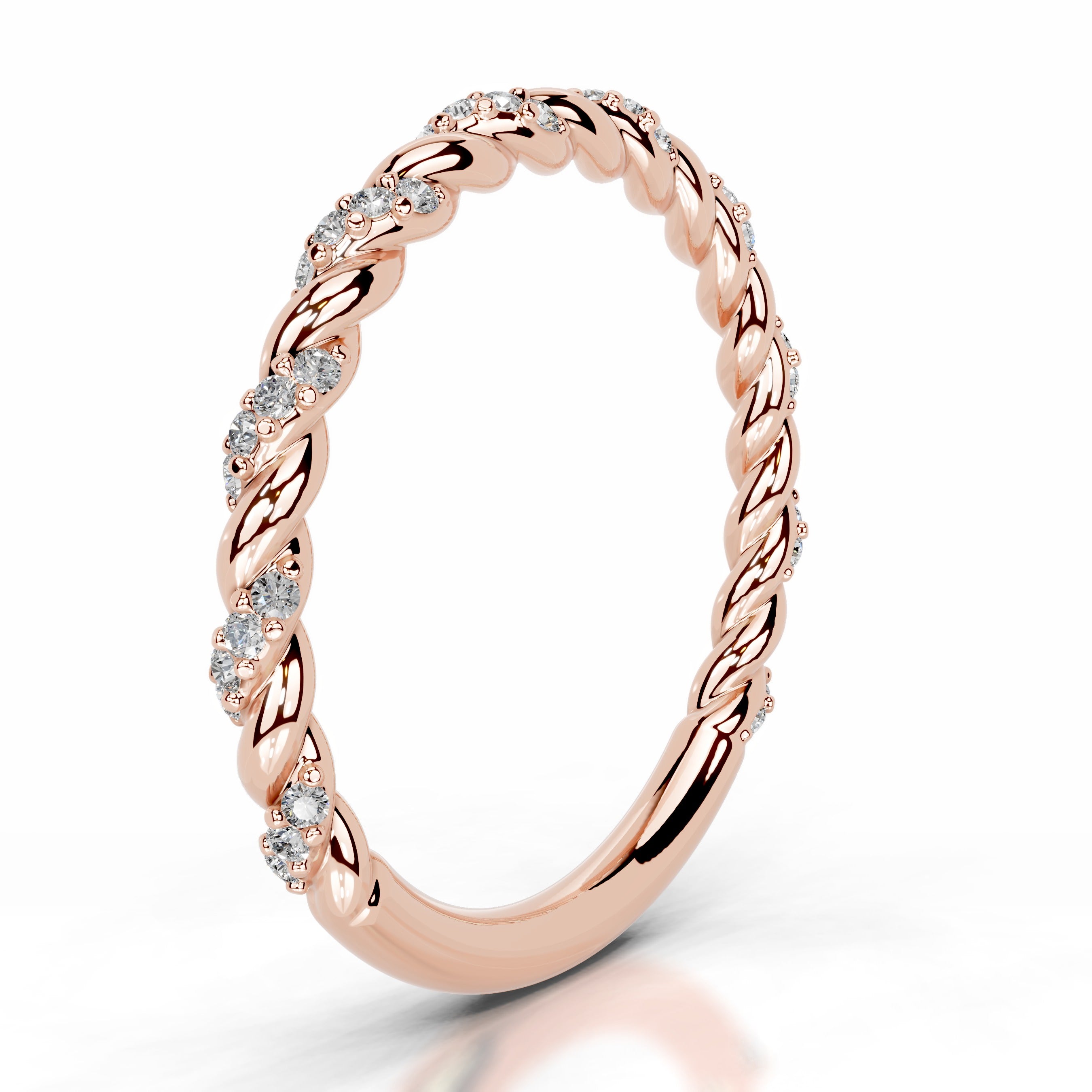 Sunniva Diamond Wedding band - 14K Rose Gold、mySite、hinf8tx79