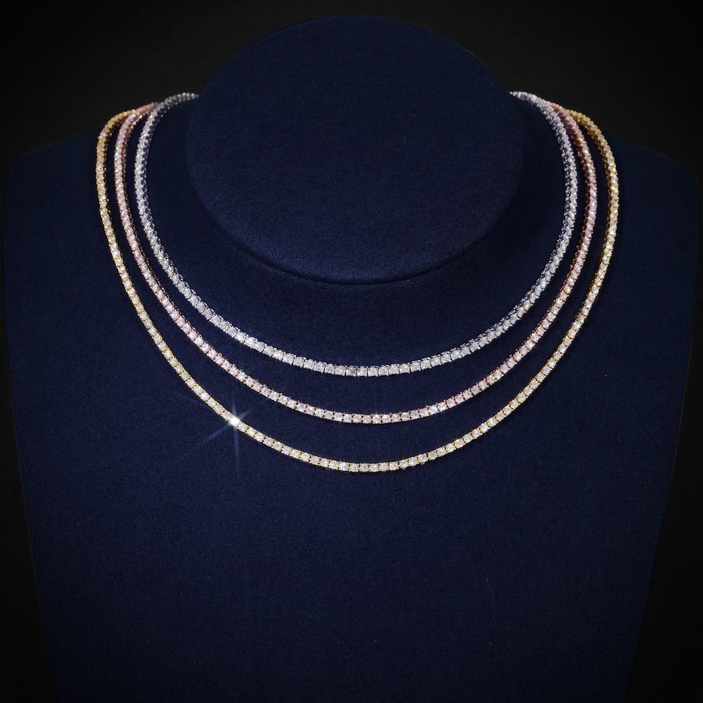 3MM Moissanite Tennis Chain 14K Gold、mySite、hinf8tx79