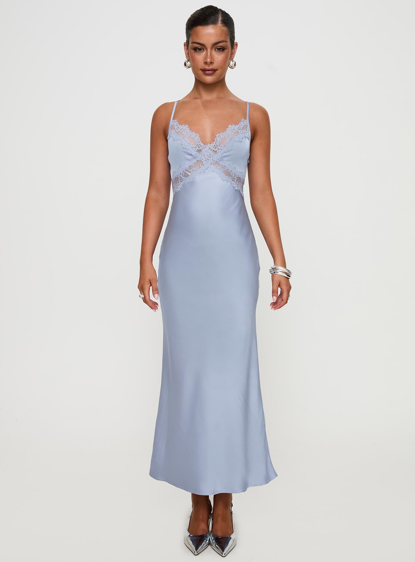 Treasure Bias Cut Maxi Dress Blue、mySite、solidvoid