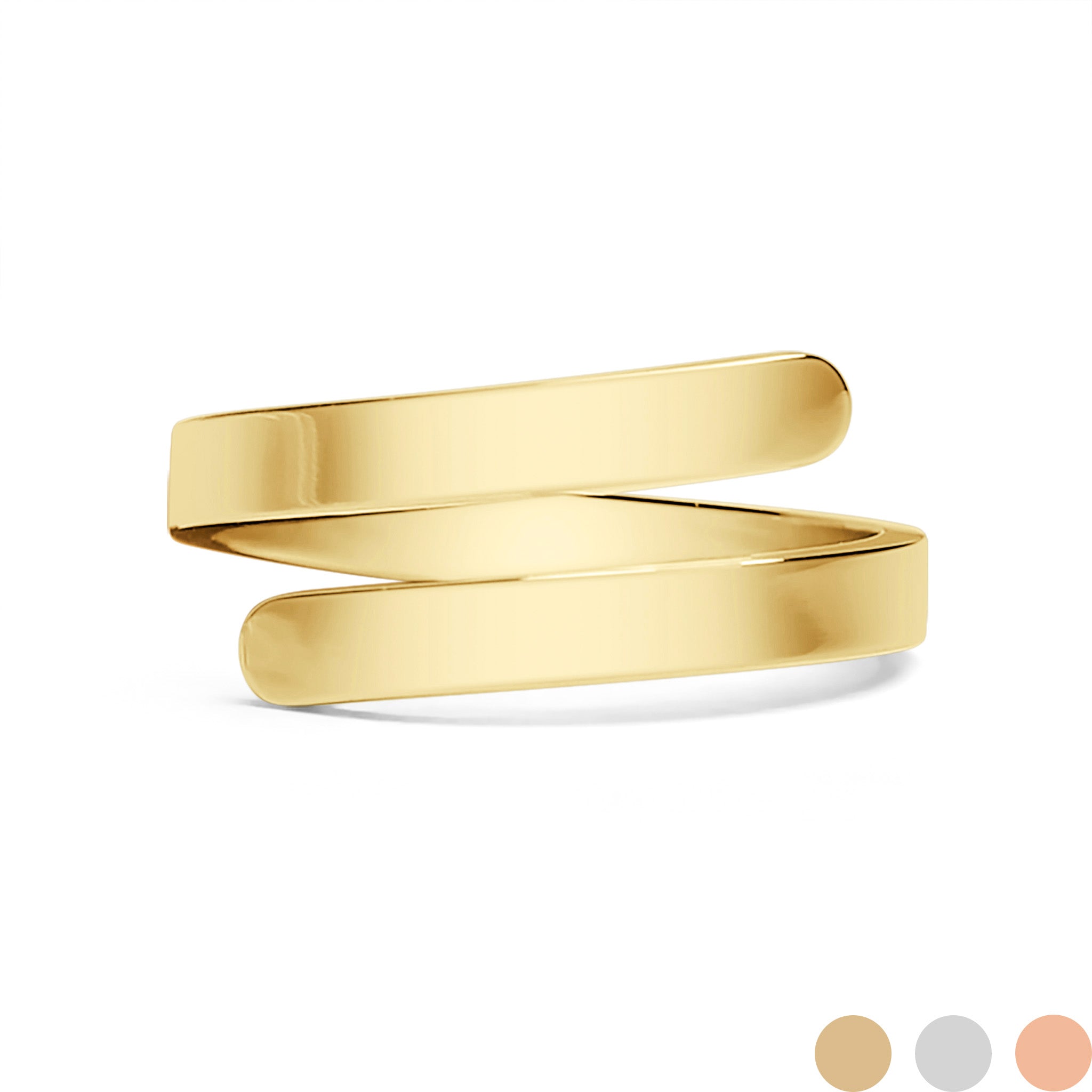 18K Gold PVD Stainless Steel Blank Engravable 2 Name Wrap Ring / ZRJ9016、mySite、dreamappss