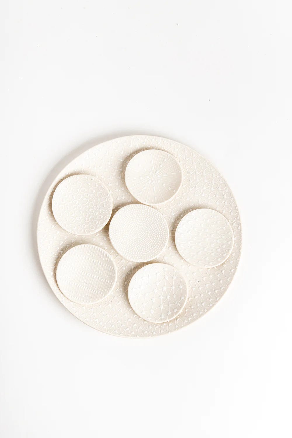 White on White Pattern Seder Plate by Maiyan Ben Yona、mySite、topwebapps