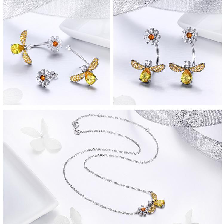 Honey Bee Jewelry SET, Ring, Earrings and Necklace BEE-autiful! Elegant!、mySite、g9winljtr