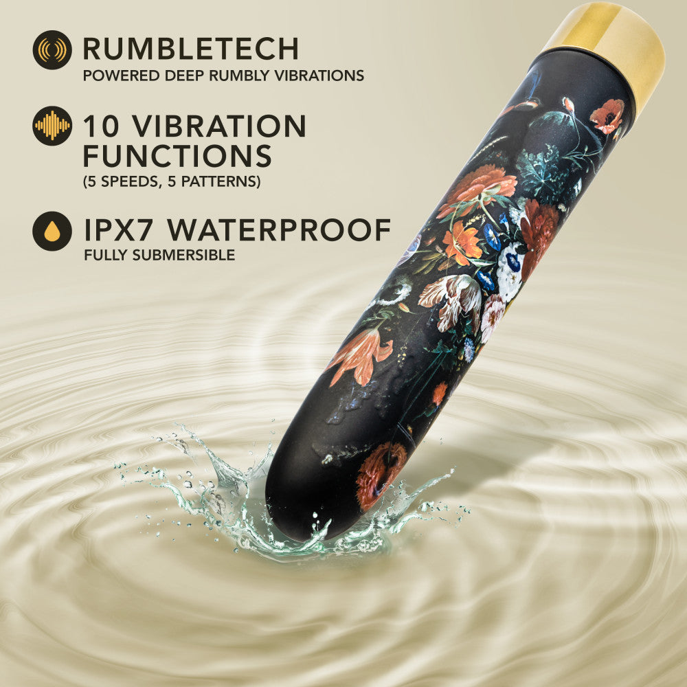The Collection By Blush® | Bountiful 7 Inch Slimline G-Spot Vibrator In Flora - 10 RumboTech Vibration Modes、mySite、bottomscart