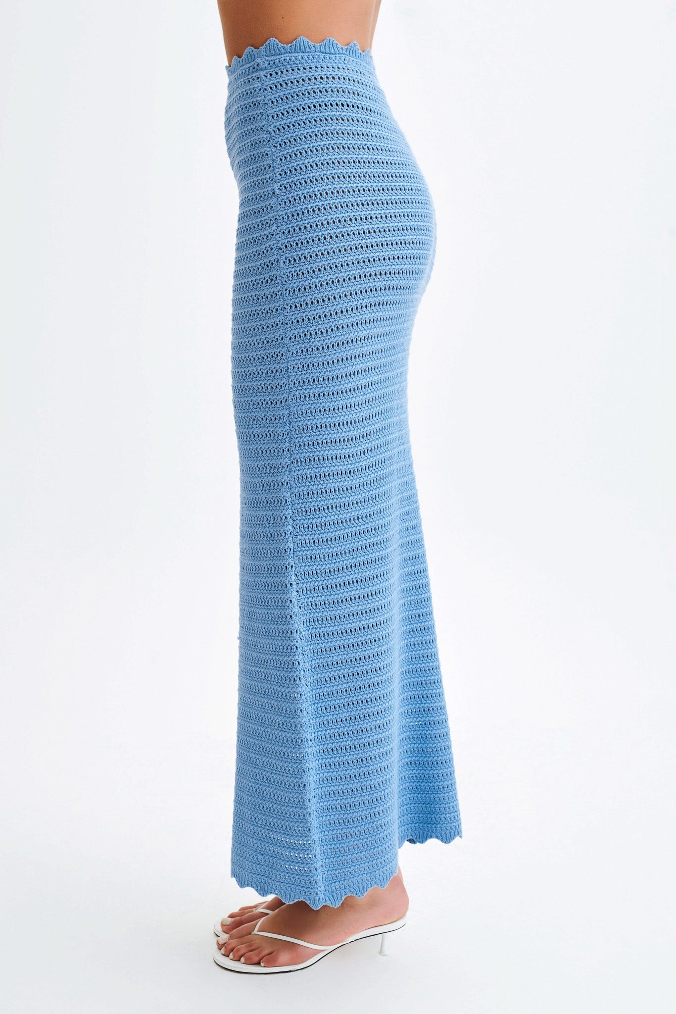 Jadia Crochet Fishtail Maxi Skirt - Cornflower Blue、mySite、solidvoid