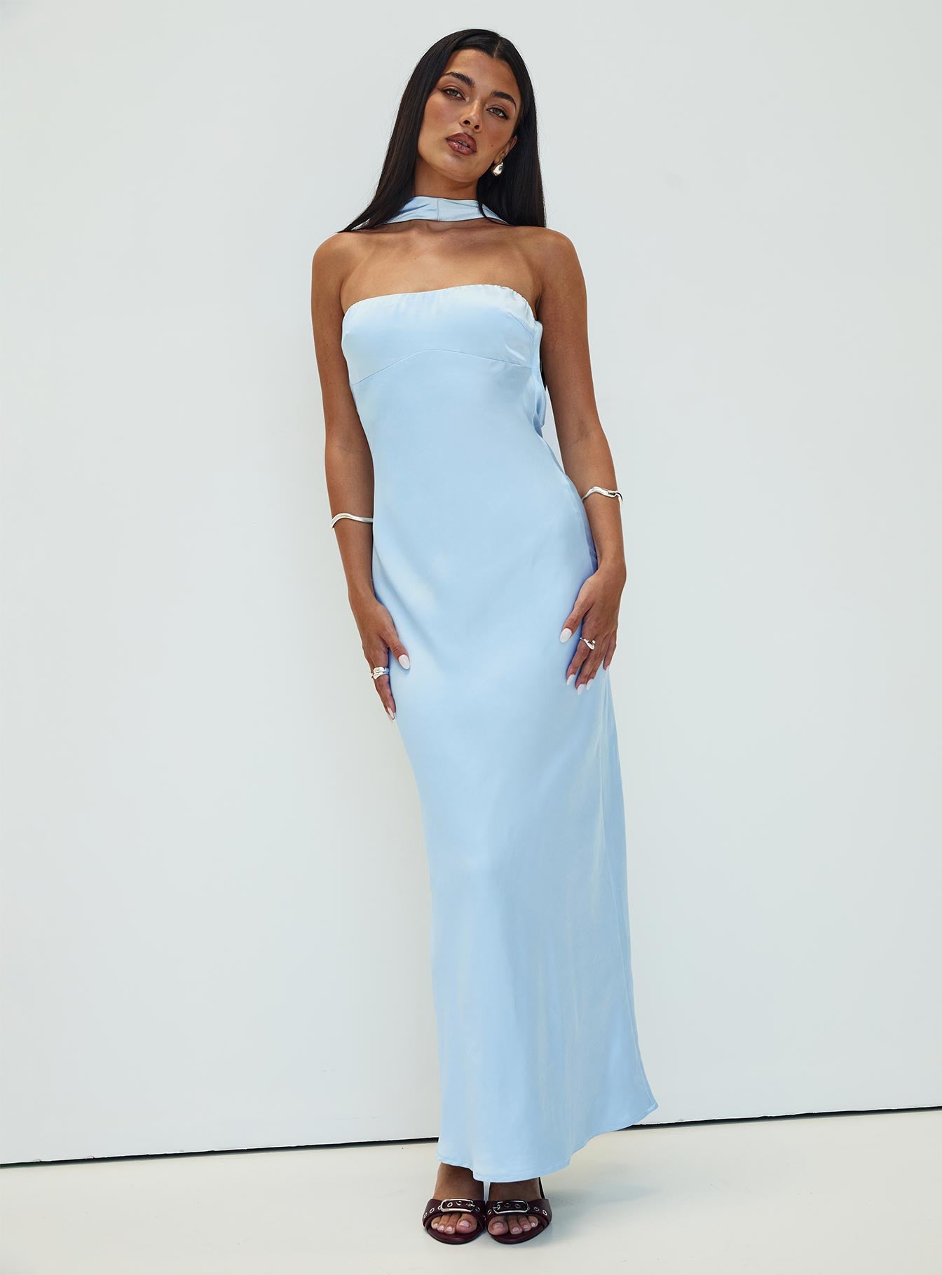 Legacies Strapless Maxi Dress Icy Blue Petite、mySite、solidvoid