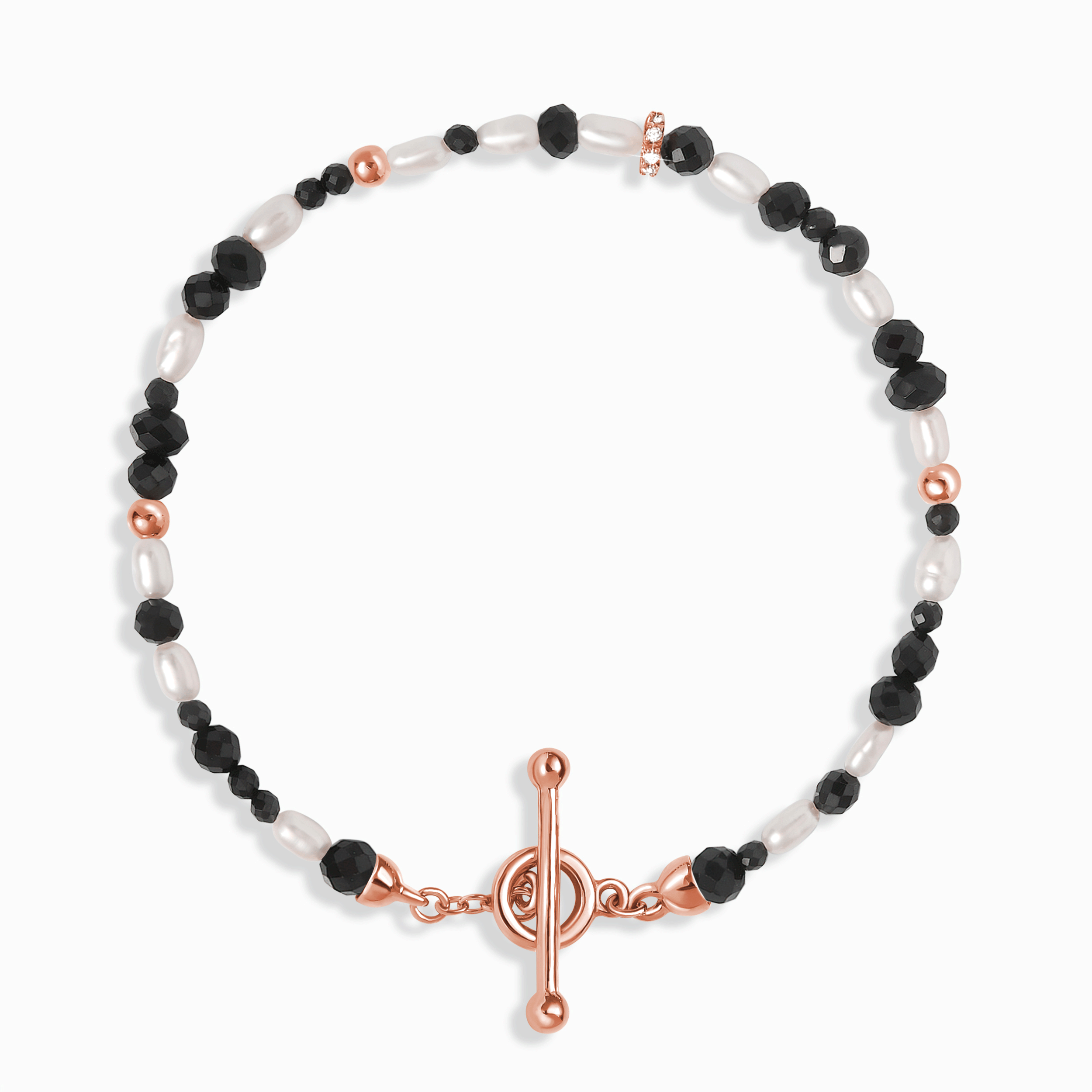 Black Obsidian Rice Pearl T-Lock Beads Bracelet - Power Flow、mySite、hinf8tx79