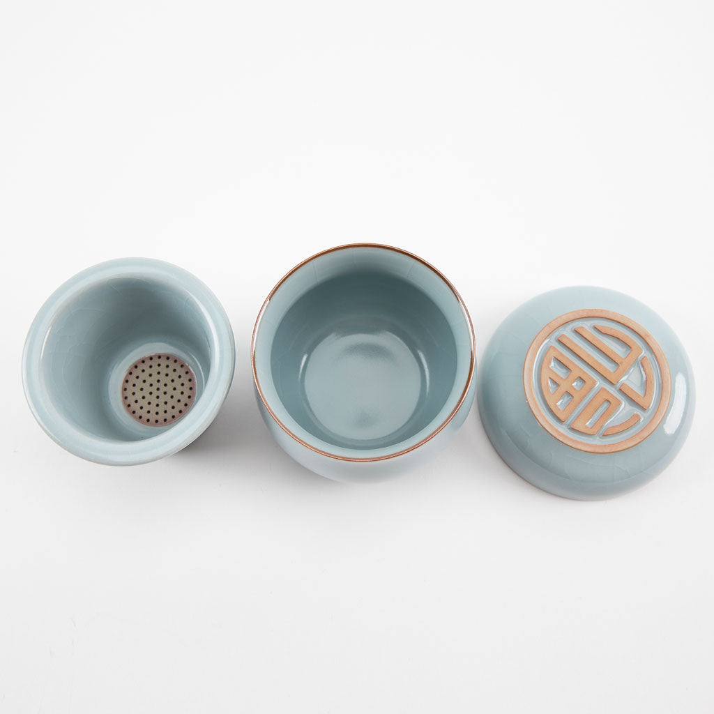 Light Blue Ceramic Tea Infuser Mug、mySite、topwebapps