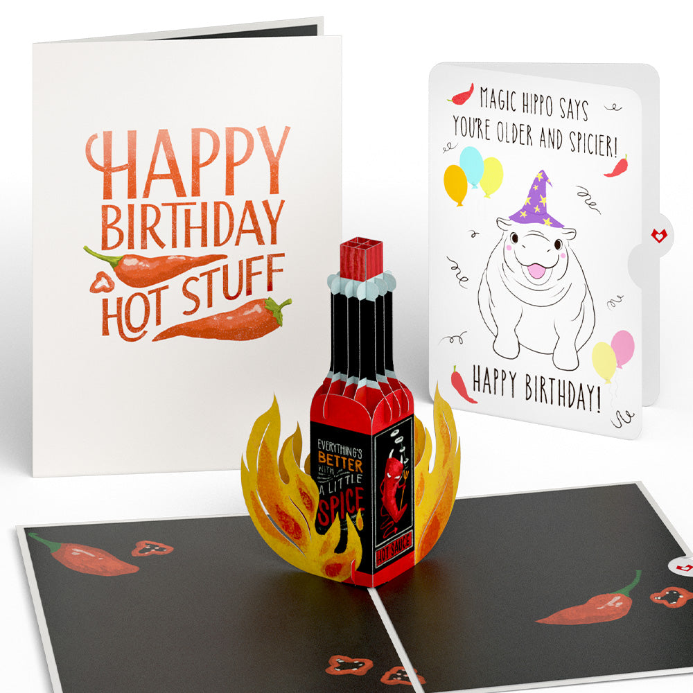 Happy Birthday Hot Stuff with Magic Hippo Pop-Up Card and Sentiment Set、mySite、solidvoid