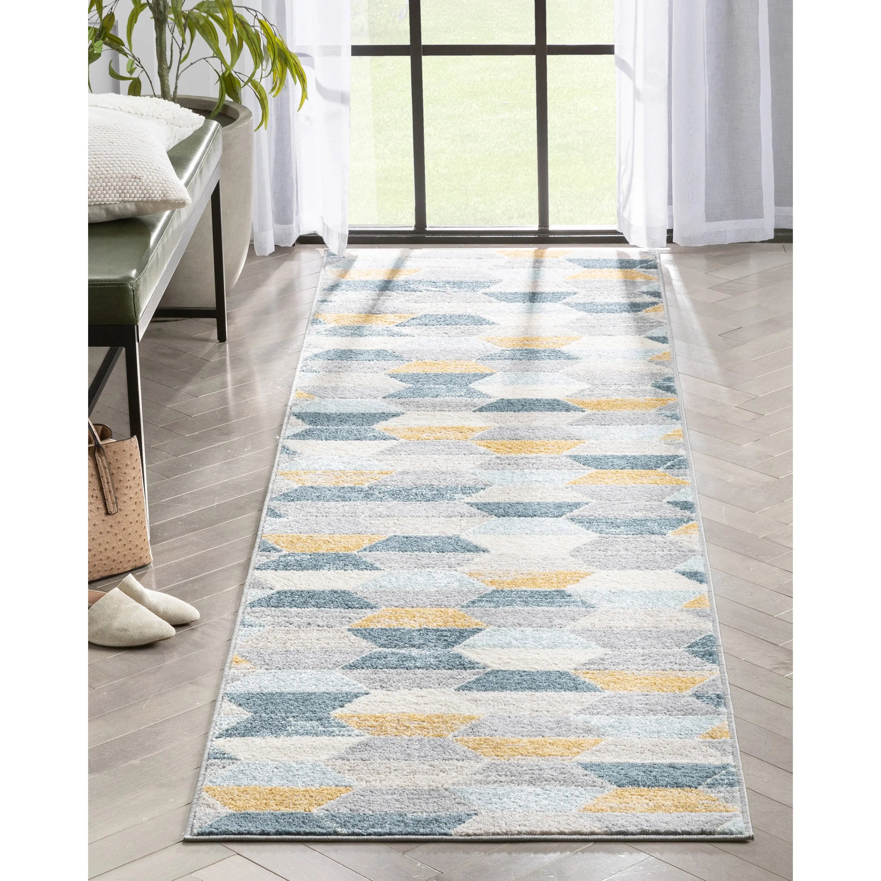 Maddox Blue Modern Geometric Rug、mySite、gigharbornorthrealestate
