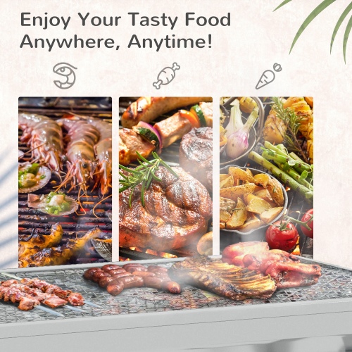 Portable Charcoal Grill, Stainless Steel Folding Outdoor BBQ Grill for Backyard Cooking, Camping, Picnic, Party, Tailgating and Travel with Pan, Grill Rack, Shelves, Hooks、、eastwooduniform