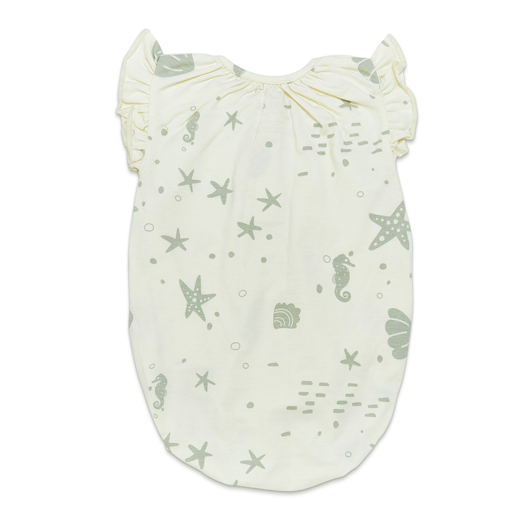 RETIRED - Organic Flutter Sleeve Button Bunsuit - Sugar Cookie、mySite、g9winljtr