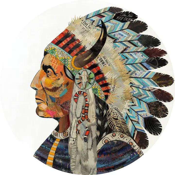 Art Print | Native American Art | Wisdom + Courage (Chief)、mySite、g9winljtr