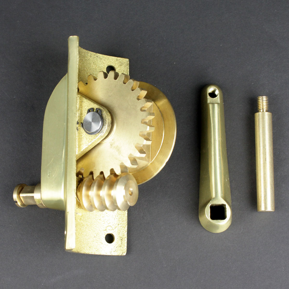 Net Post Replacement Brass Winder and Handle (Round Posts)