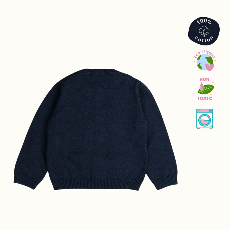 Cotton Sweater & Lower Set | Secret Santa Printed | Navy Blue & Red | Set of 2、mySite、camillekostekn